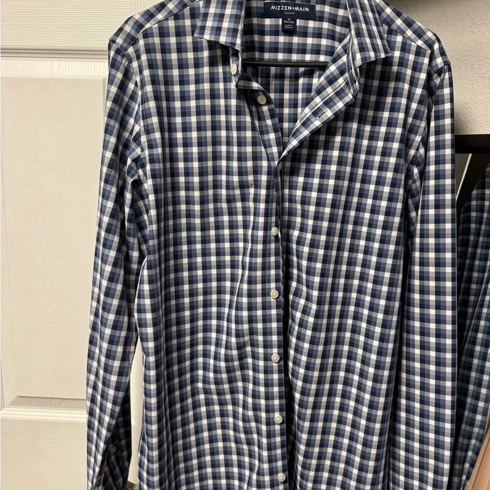 Mizzen+Main Blue Checkered Men's Shirt